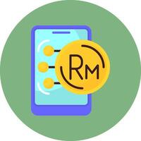 Malaysia Ringgit Flat Circle Style Icon vector