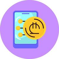 Georgian Lari Flat Circle Style Icon vector