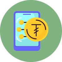 Mongolian Tugrik Flat Circle Style Icon vector