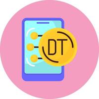 Tunisian Dinar Flat Circle Style Icon vector