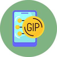 Gibraltar Pound Flat Circle Style Icon vector