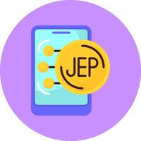 Jersey Pound Flat Circle Style Icon vector