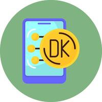Danish Krone Flat Circle Style Icon vector