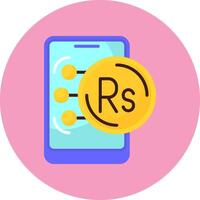 Pakistani rupee Flat Circle Style Icon vector