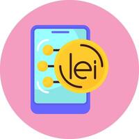 Romanian Leu Flat Circle Style Icon vector
