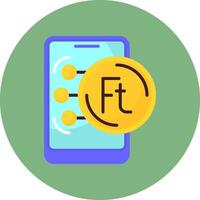 Hungarian Forint Flat Circle Style Icon vector