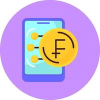Swiss Franc Flat Circle Style Icon vector