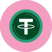 Tether Flat Circle Style Icon vector