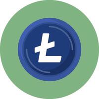 Lite Coin Flat Circle Style Icon vector