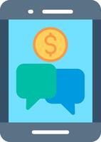 Mobile Chat Flat Illustration Design vector