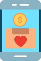 Online Two Color Donation Flat Illustration Design vector