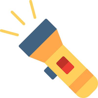 Flashlight Flat Illustration Design