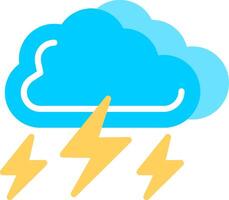 Thunderbolt Flat Icon Design vector