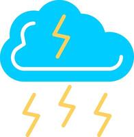 Thunderstorm Flat Icon Design vector