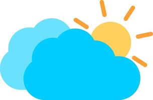 Cloudy Day Flat Icon Design vector