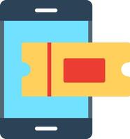 Online Two Color Ticket Flat Icon Design vector