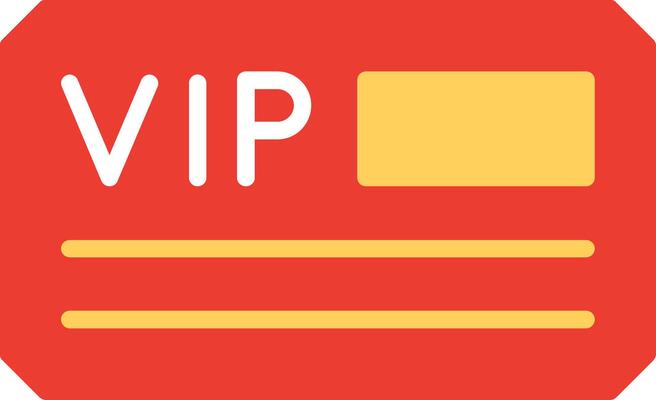 Vip Card Flat Icon Design