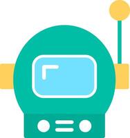 Astronaut Helmet Flat Icon Design vector