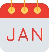 January Flat Icon Design vector
