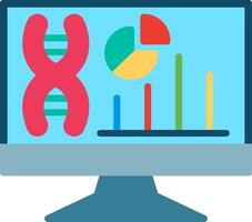 Dna analysis Flat Icon Design vector