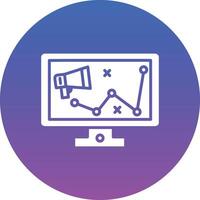 A computer monitor with a graph on it vector