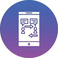 A phone with a chat bubble icon on it vector