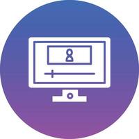 A computer monitor with a person on it vector