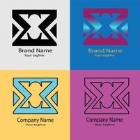 X-Gate, Dual Aperture, Converging Paths, Core Connection, Central Nexus, The Lattice, Shared Ground, Networked Logo vector
