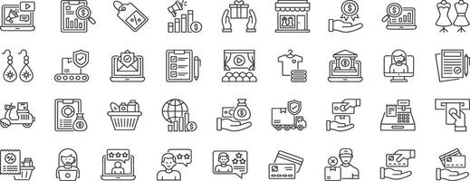 e commerce and shopping icons set vector