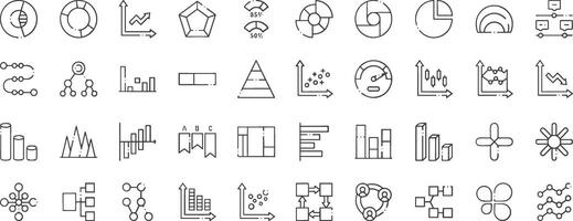 graphs and charts icons set vector