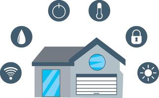 Smart home with mobile phone application. A detailed and modern visual representation, suitable for websites, applications and presentations of technological innovation. vector