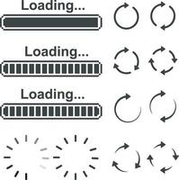 set of loading bar, waiting and digital loop icons. suitable for web design, apps and mobile loading transitions vector