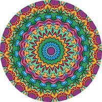 Bold Mandala Artwork Featuring Concentric Layers of Warm and Cool Colors vector
