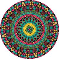 Decorative Mandala with Layers of Floral, Geometric, and Abstract Shapes vector