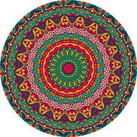 Vivid Mandala Design for Relaxation with Radiating Geometric Patterns vector