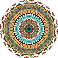 Boho-Style Mandala with Layered Designs in Vibrant Shades vector