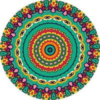 Symmetrical Mandala with Concentric Shapes and Intricate Details vector