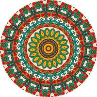 Geometric Mandala Design Featuring Radiating Patterns and Vibrant Colors vector