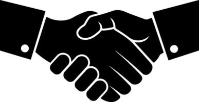black silhouette of handshake without background vector