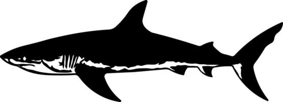 black silhouette of a shark without background vector