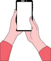 smartphone or phone in hands without background vector