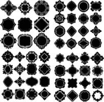 shapes baroque frame silhouettes frames with white background. vector
