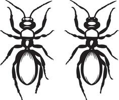 ant silhouette Icon set vector