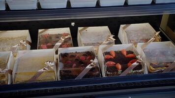 Assorted Desserts in Gift Boxes on Display video