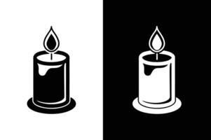 Candle silhouette template black white color editable. Candle silhouette icon for religion commemorative and party vector