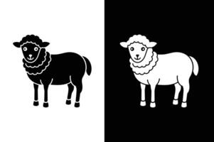 Sheep icon illustration. Sheep black icon on white background. Sheep silhouette vector