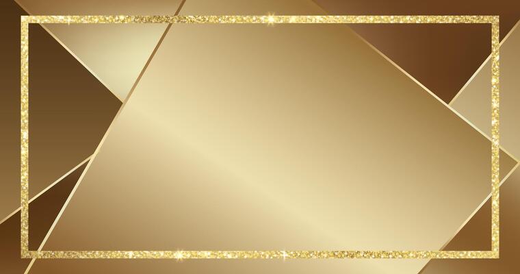 Elegant gold template for card, certificate. Luxury background with gold glitter. Empty gift voucher with place for text.