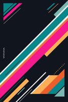 Abstract background with place for text. Trendy geometrical poster. Dark background and bright figures. Retro style. vector