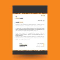 Modern clean and Professional Letterhead design Template with blcak and yellow. vector