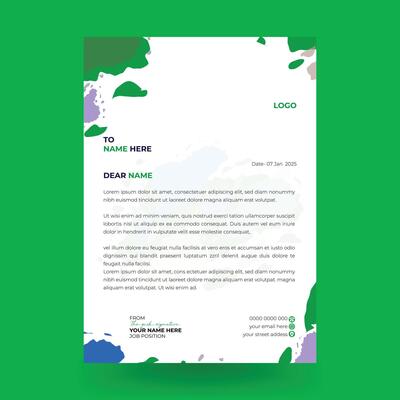 Business style letterhead design, Corporate Business Letterhead, Elegant and minimalist style letterhead template design